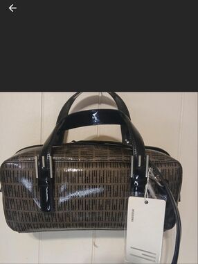 Missoni Brown Monogram Patent Handle Women's Satchel